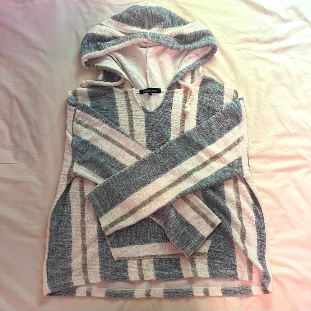 Beachy Striped Ocean Drive Hoodie